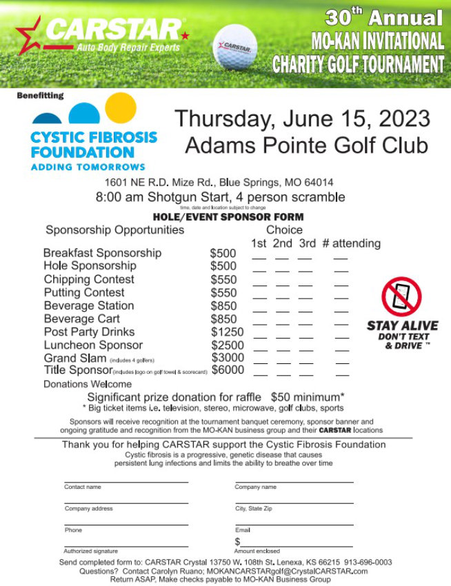 30th Annual MO-KAN Invitational Charity Golf Tournament Sponsorships-2